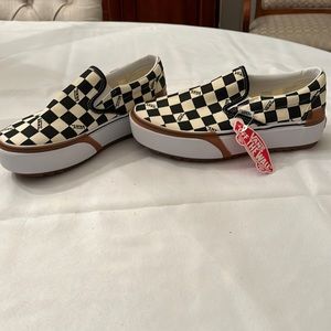 Vans Slip On Stacked Checkerboard Skate Shoe, Brand New, Unisex/Women